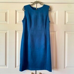 NWT Calvin Klein Teal Faux Suede Shift Dress, 14